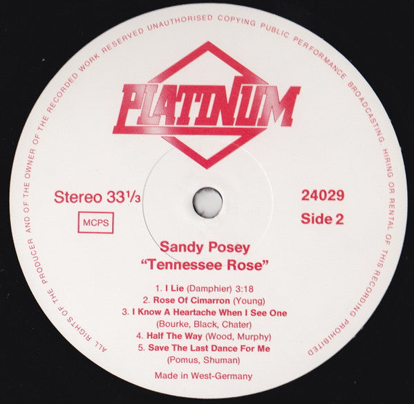 Sandy Posey : Tennessee Rose (LP, Album)