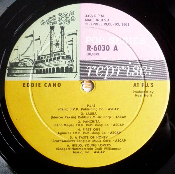 Eddie Cano : Eddie Cano At P.J.'s (LP, Album, Mono)