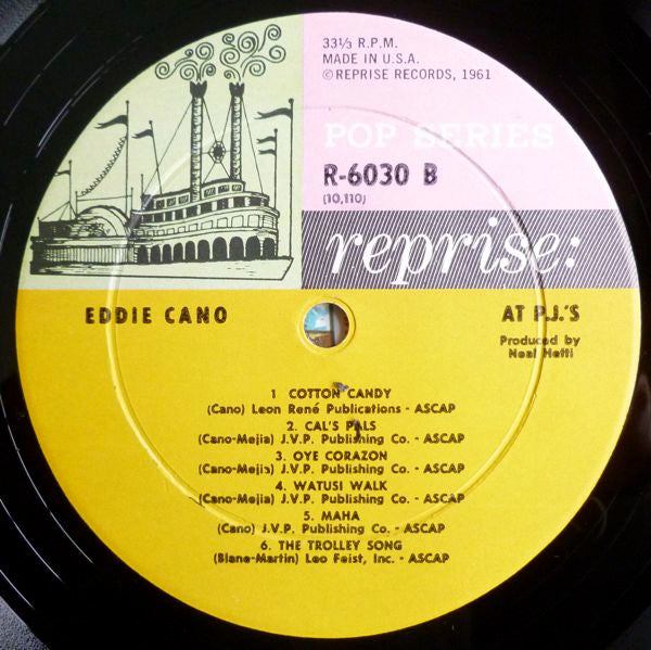 Eddie Cano : Eddie Cano At P.J.'s (LP, Album, Mono)