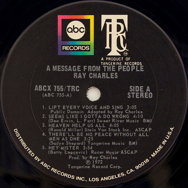 Ray Charles : A Message From The People (LP, Album)