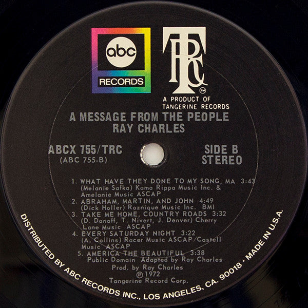 Ray Charles : A Message From The People (LP, Album)