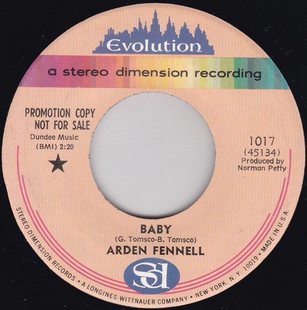 Arden Fennell : Baby / Smile A Little Smile (7", Single, Promo)