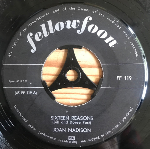 Joan Madison / Chet Avery : Sixteen Reasons / Paper Roses (7", Single)