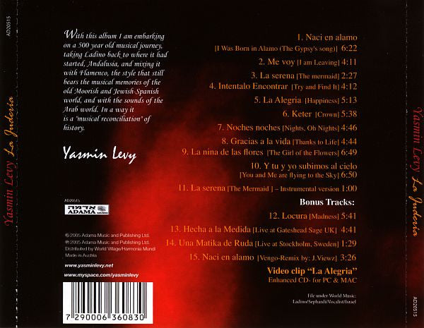 Yasmin Levy : La Judería (CD, Album, Enh)