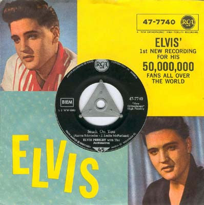 Elvis Presley With The Jordanaires : Stuck On You / Fame And Fortune (7", Single, Sil)