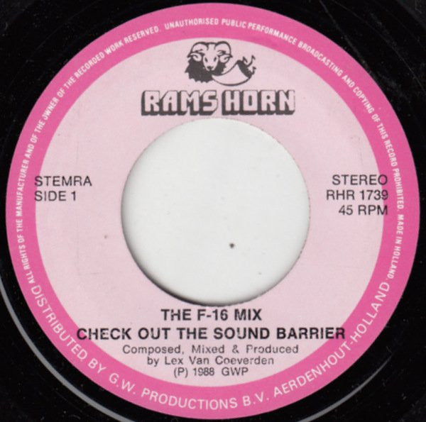 Lex Van Coeverden : The F16 Mix (Check Out The Sound Barrier) (7", Single)