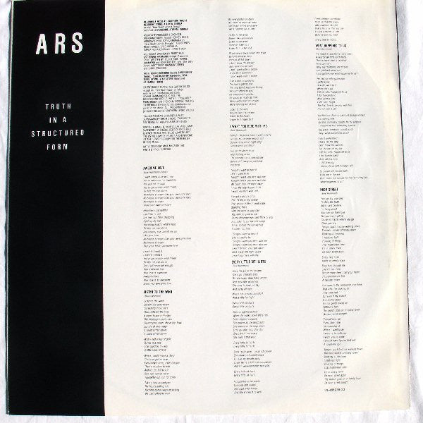 Atlanta Rhythm Section : Truth In A Structured Form (LP, Album)