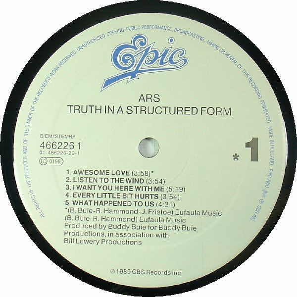 Atlanta Rhythm Section : Truth In A Structured Form (LP, Album)