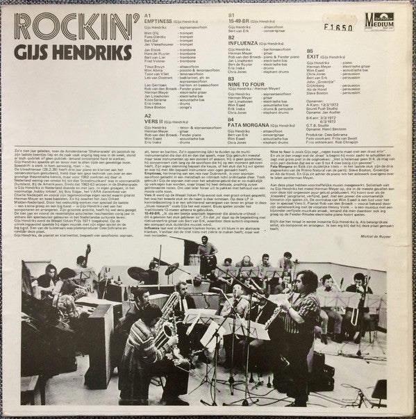 Gijs Hendriks : Rockin' (LP, Album)