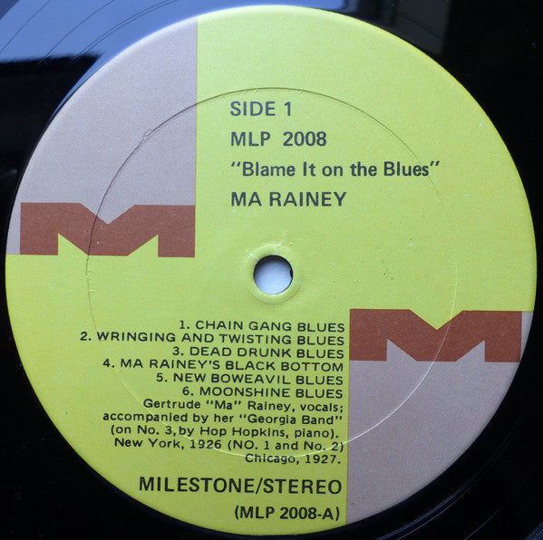Ma Rainey : Blame It On The Blues (LP, Comp)