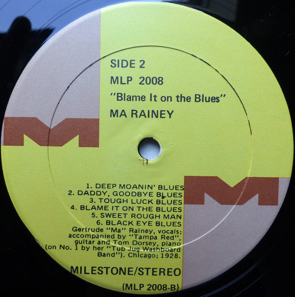 Ma Rainey : Blame It On The Blues (LP, Comp)