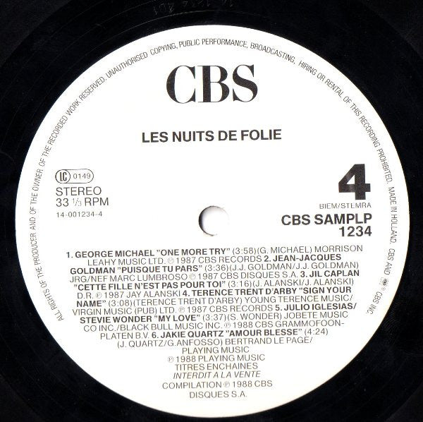 Various : Les Nuits De Folie (2xLP, Comp, Promo, Smplr)