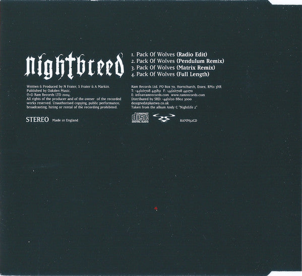 Nightbreed (3) : Pack Of Wolves (CD, Maxi)