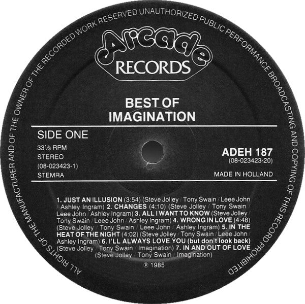 Imagination : The Best Of Imagination (LP, Comp)