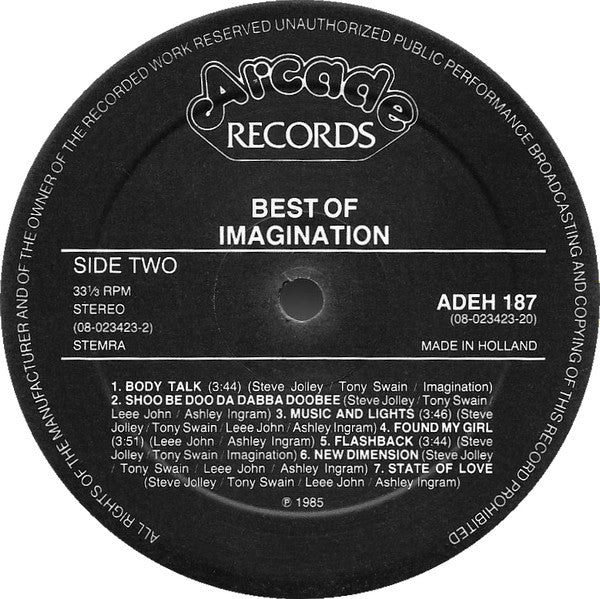 Imagination : The Best Of Imagination (LP, Comp)