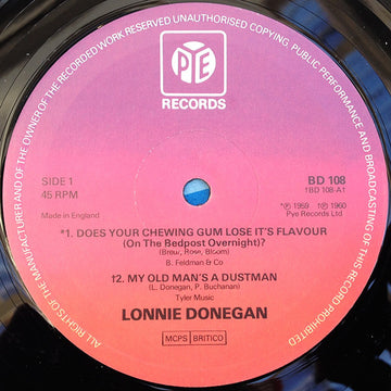 Lonnie Donegan : Does Your Chewing Gum Lose Its Flavour (On The Bedpost Overnight)? (12", Single)