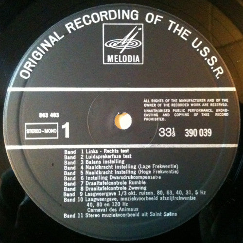 No Artist : Stereotest (LP, Mono)