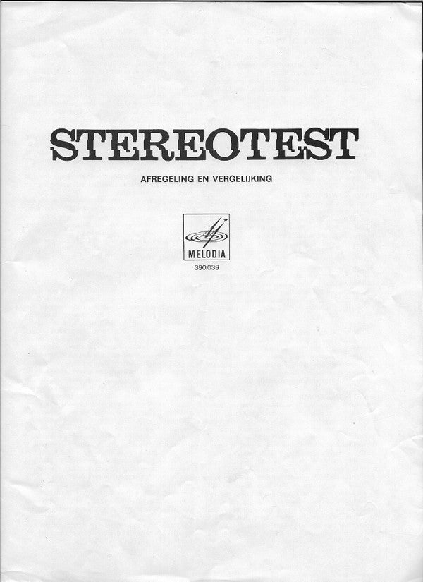 No Artist : Stereotest (LP, Mono)