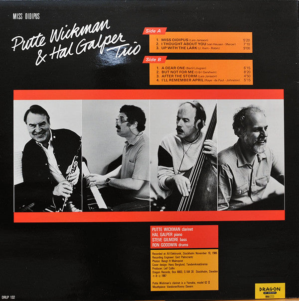 Putte Wickman & Hal Galper Trio : Miss Oidipus (LP, Album)