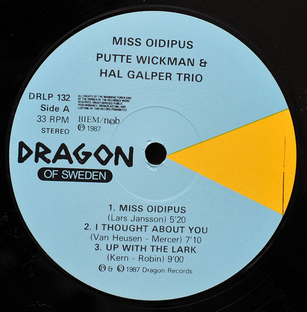 Putte Wickman & Hal Galper Trio : Miss Oidipus (LP, Album)