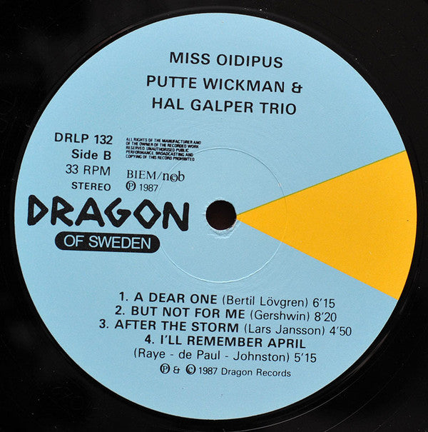 Putte Wickman & Hal Galper Trio : Miss Oidipus (LP, Album)
