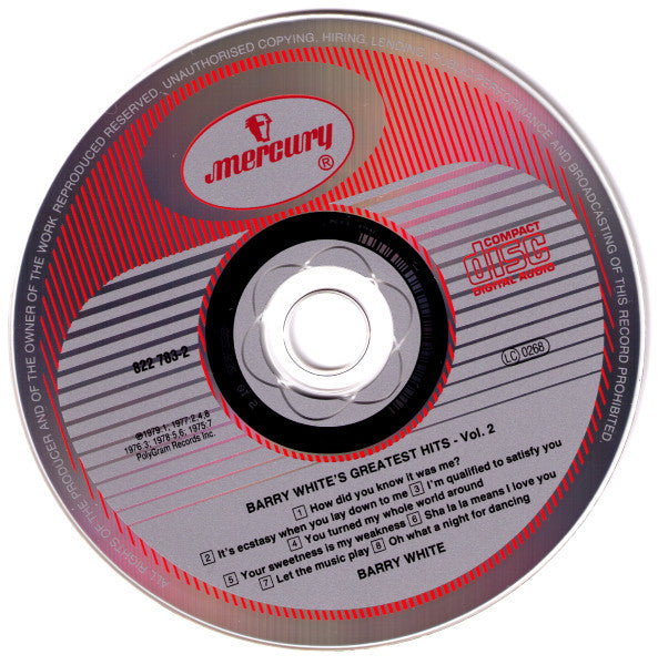 Barry White : Barry White's Greatest Hits•Volume 2 (CD, Comp, RE)