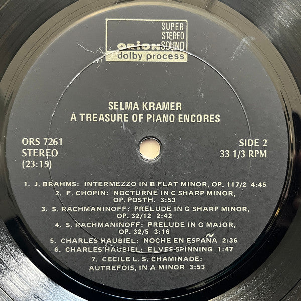Selma Kramer : A Treasure Of Piano Encores (LP, Album)