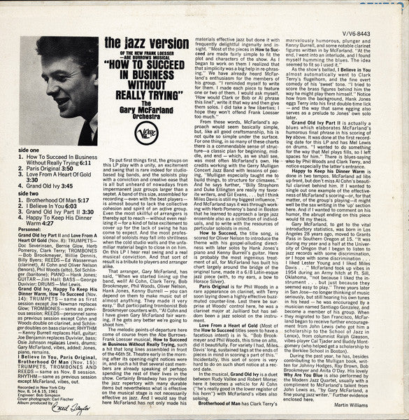 The Gary McFarland Orchestra : The Jazz Version Of "How To Succeed In Business Without Really Trying" (LP, Album, Mono)