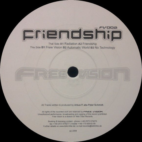 Arkus P. : Friendship EP (12")