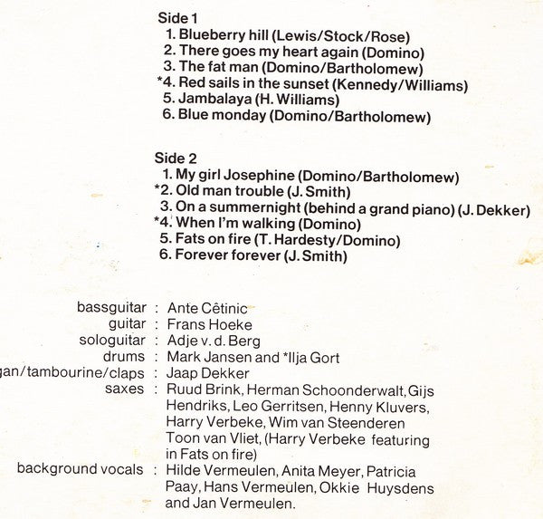 Jaap Dekker Boogie Set : Dekker Plays Domino (LP, Album)