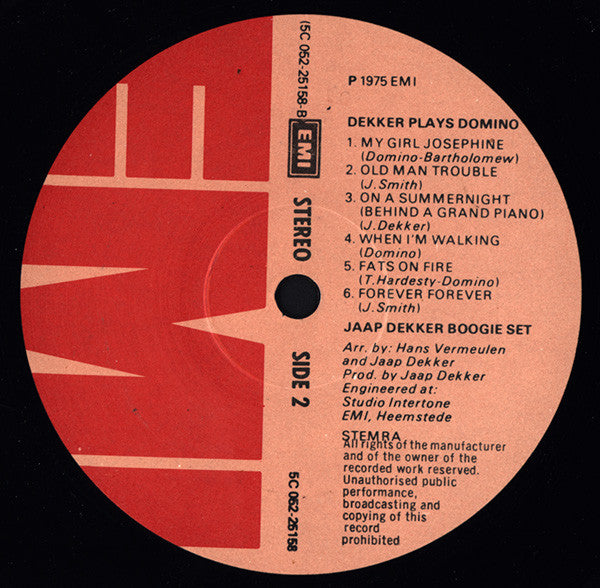 Jaap Dekker Boogie Set : Dekker Plays Domino (LP, Album)