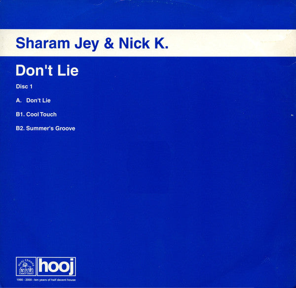 Sharam Jey & Nick K : Don't Lie (12")