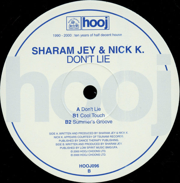 Sharam Jey & Nick K : Don't Lie (12")