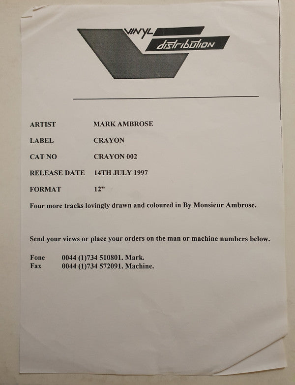 Mark Ambrose : Smoky Clinic E.P (12", EP, TP)