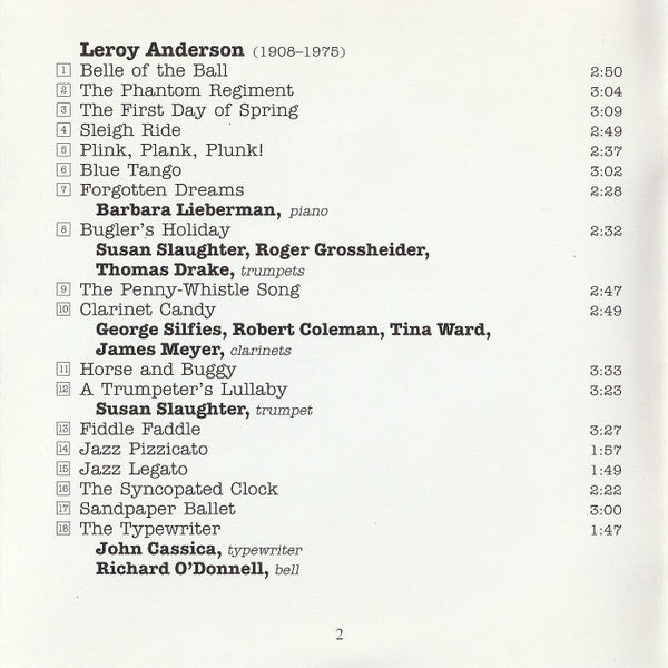 Saint Louis Symphony Orchestra, Leonard Slatkin : Leroy Anderson Favorites (CD, Album)