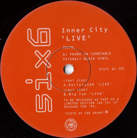 Inner City : Live (10", Promo)