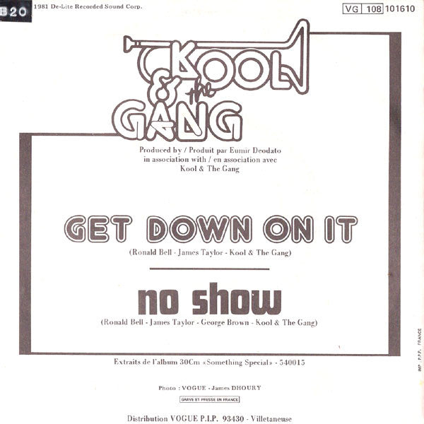 Kool & The Gang : Get Down On It (7", Single)