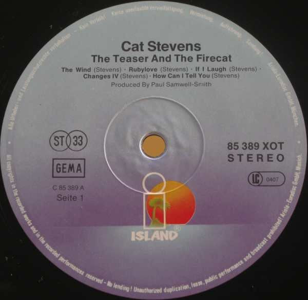 Cat Stevens : Teaser And The Firecat (LP, Album, RE, RP, Blu)