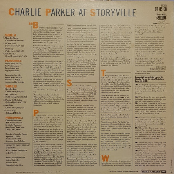 Charlie Parker : At Storyville (LP, Album, DMM)