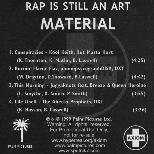 Material : Rap Is Still An Art (CD, Single, Promo)