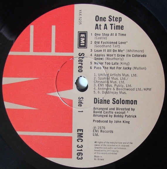 Diane Solomon : One Step At A Time (LP, Album)