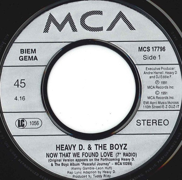 Heavy D. & The Boyz : Now That We Found Love (7", Single)