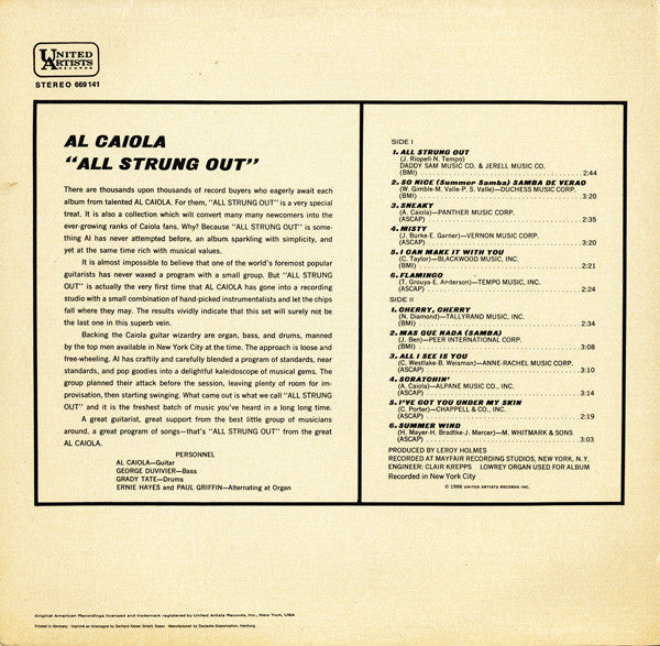 Caiola Combo : All Strung Out (LP, Album)