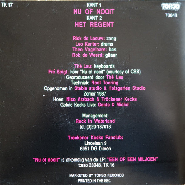 Tröckener Kecks : Nu Of Nooit (7")