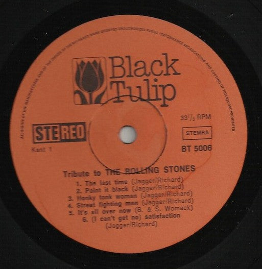Unknown Artist : Tribute To The Rolling Stones (LP, Album)