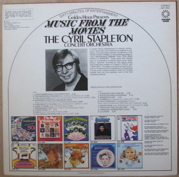 The Cyril Stapleton Concert Orchestra : Golden Hour Presents Music From The Movies (LP)