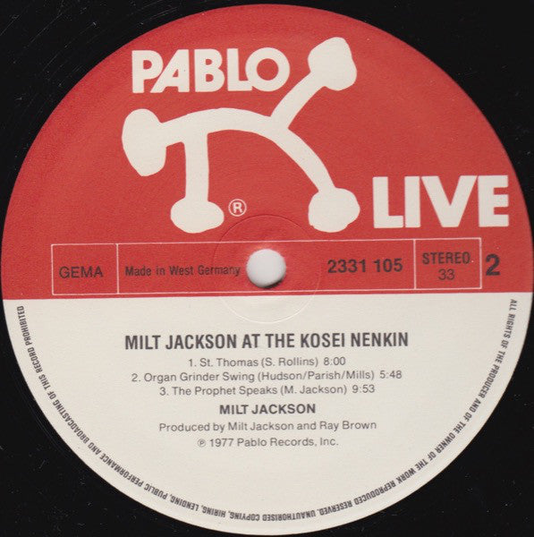 Milt Jackson : Milt Jackson At The Kosei Nenkin (2xLP, Album)
