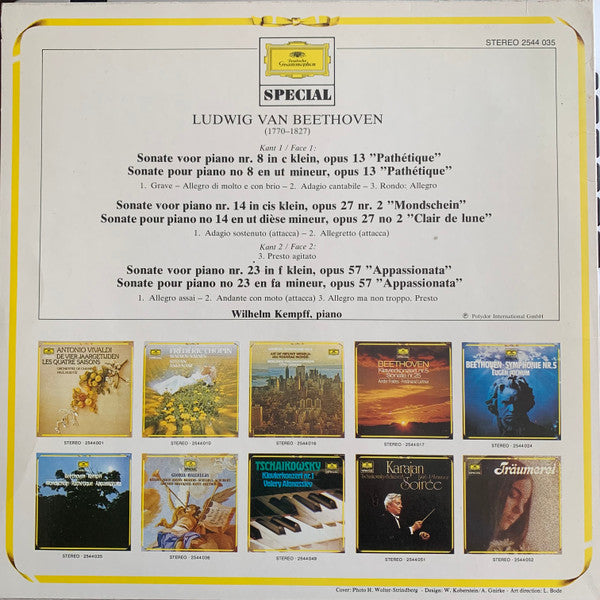 Ludwig Van Beethoven · Wilhelm Kempff : Mondschein · Pathétique · Appassionata (LP, RE)