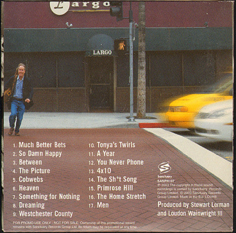 Loudon Wainwright III : So Damn Happy (Live) (CD, Album, Promo)