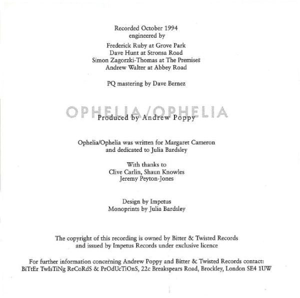 Andrew Poppy : Ophelia / Ophelia (CD, Album)